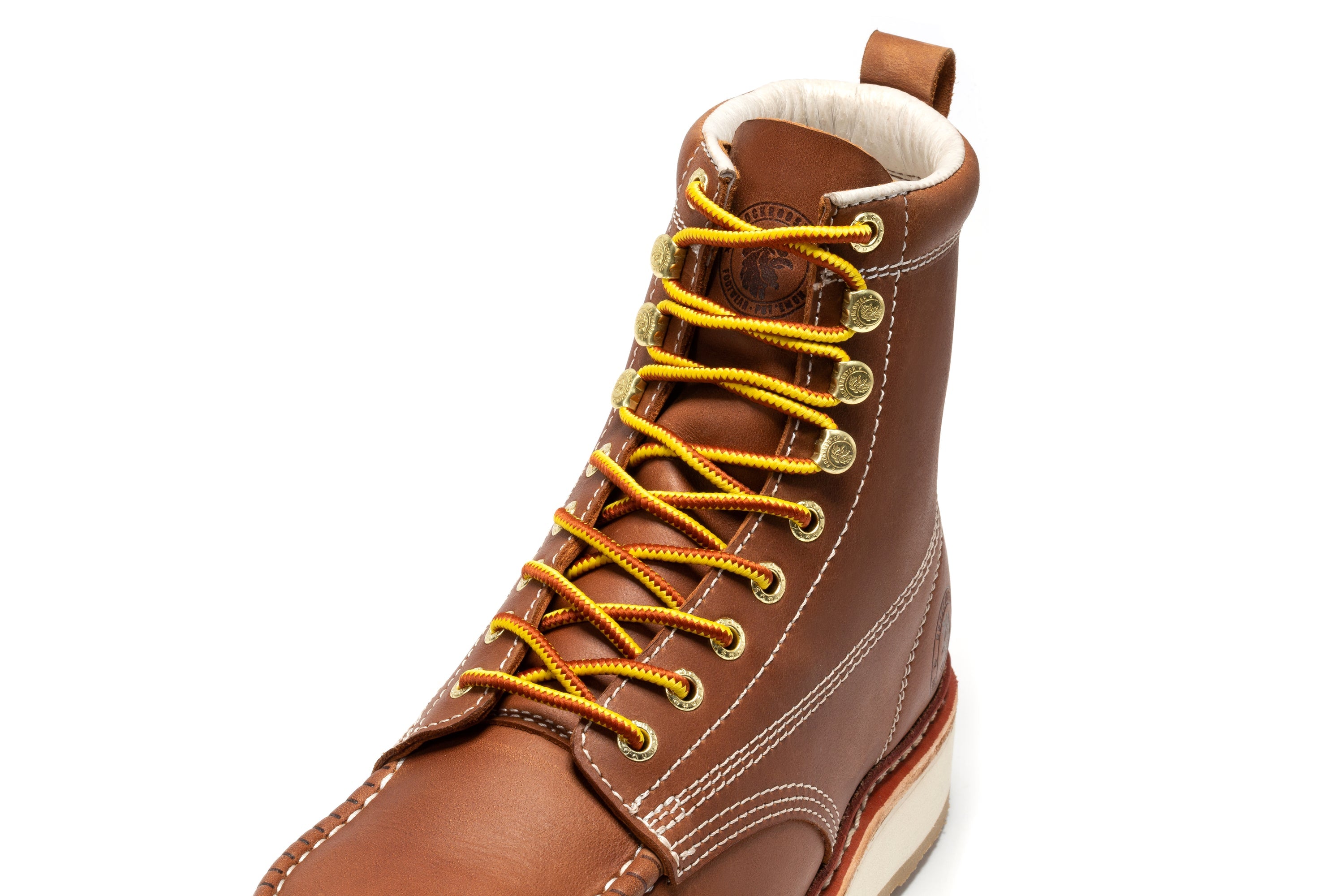 ROCKROOSTER Norwood Men's 6 inch Brown steel toe wedge work boots