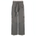 Women’s Utility Cargo Pants – Vintage Multi-Pocket Streetwear Fit
