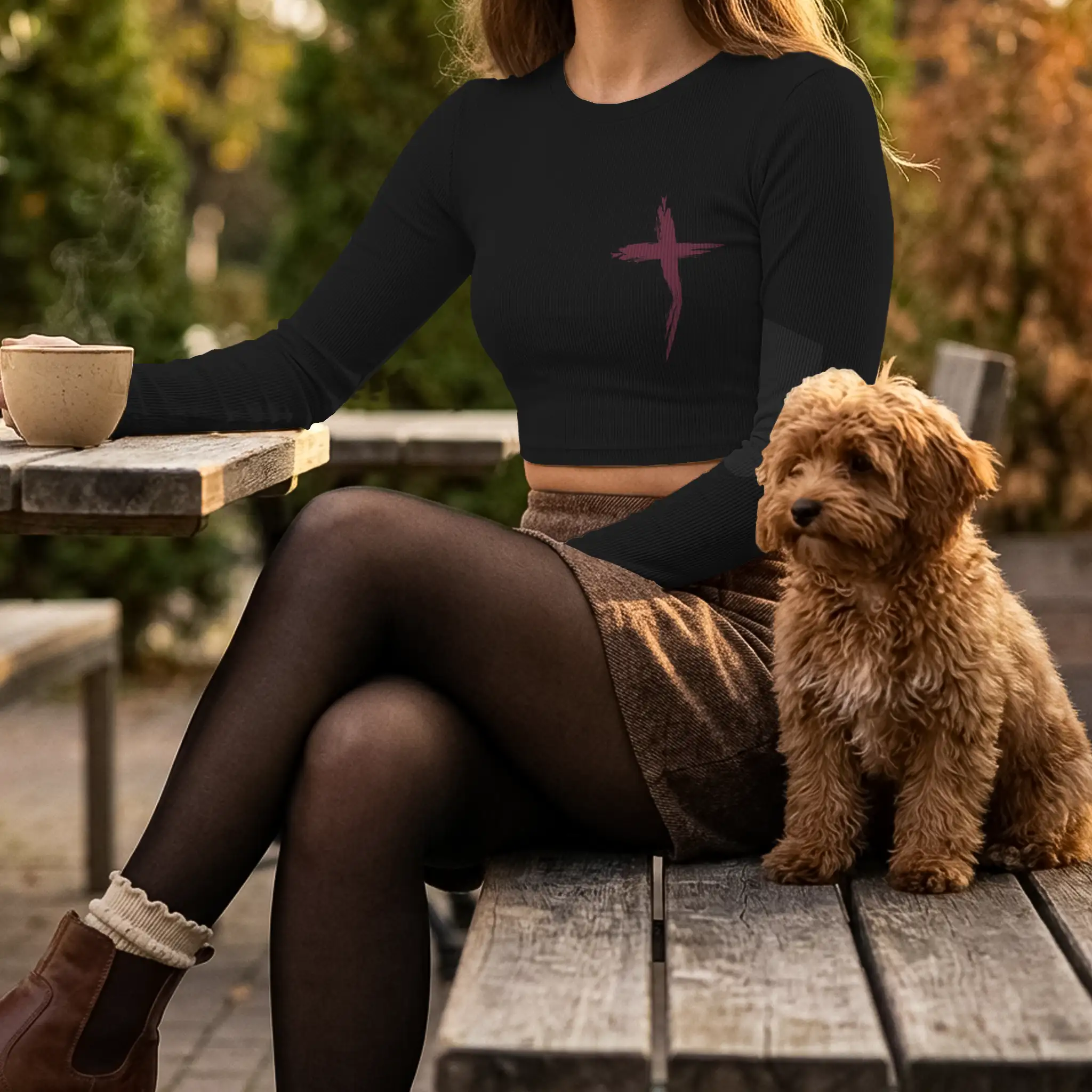 Iron & Oak Cropped Tee-Faith-Fit Women's Shirt