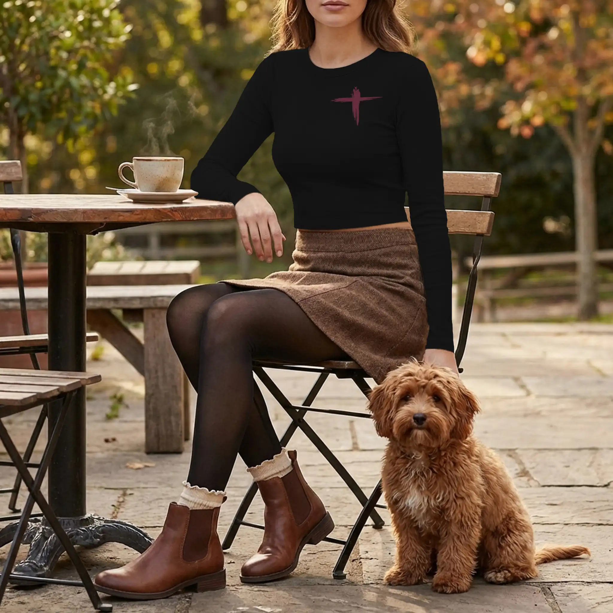 Iron & Oak Cropped Tee-Faith-Fit Women's Shirt