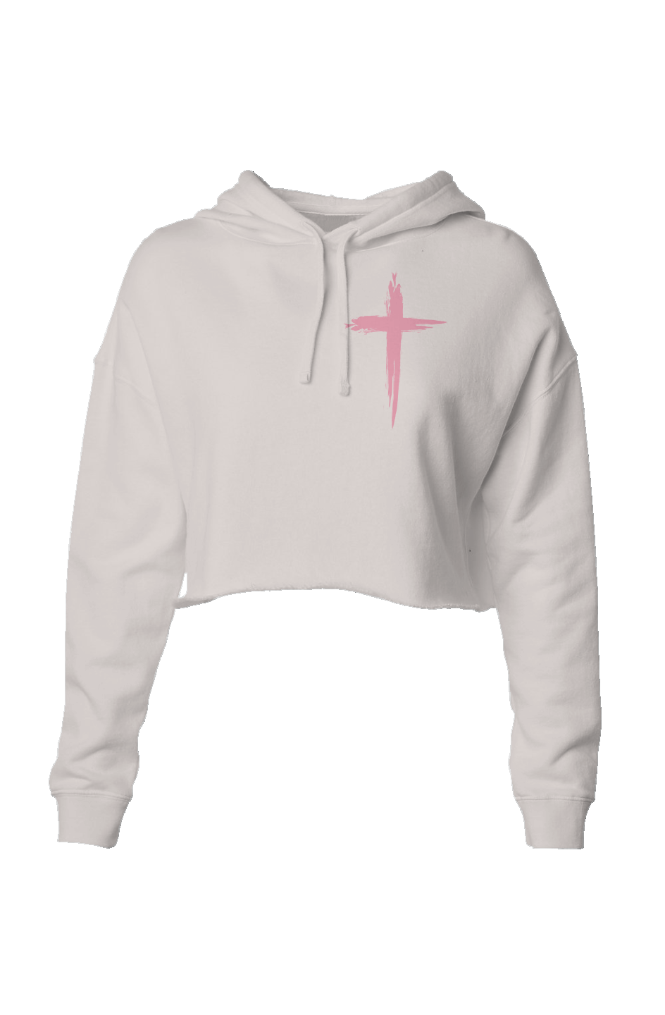 Iron & Oak cropped Cross Hoodie- Lightweight faith Hoodie