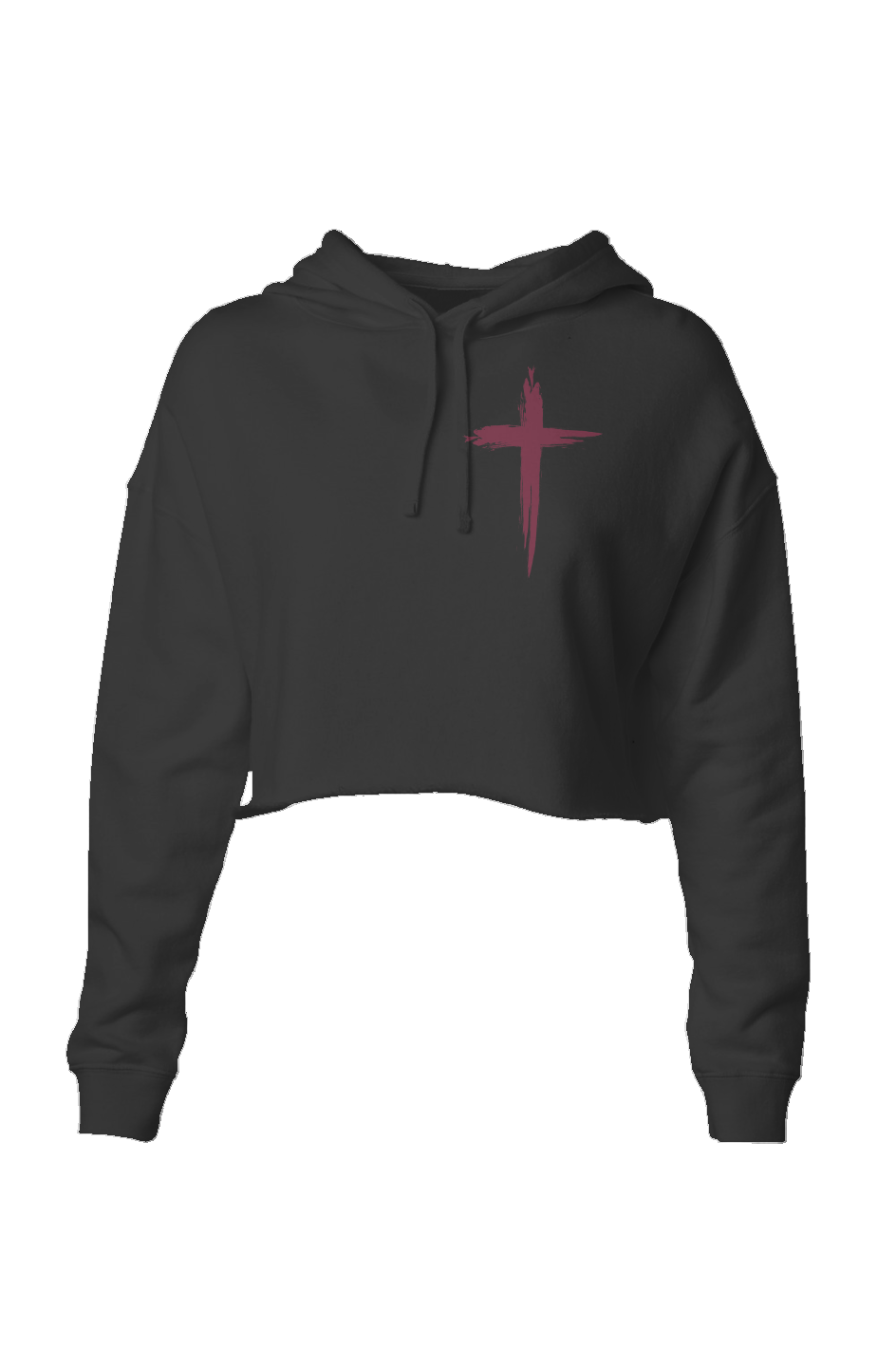 Iron & Oak cropped Cross Hoodie- Lightweight faith Hoodie