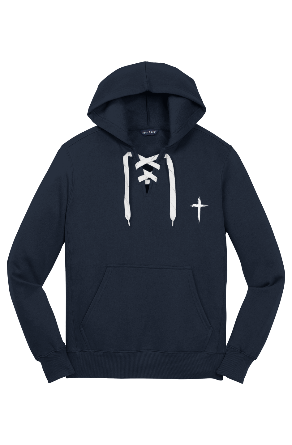 Iron & Oak lace Up Cross Hoodie-Men's Embroidered faith Hoodie