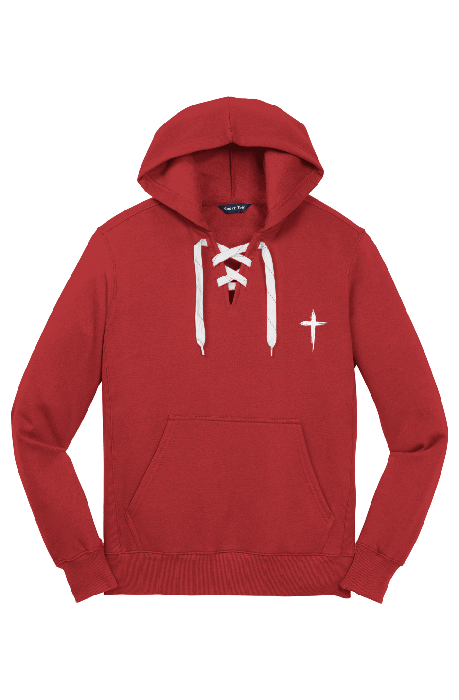 Iron & Oak lace Up Cross Hoodie-Men's Embroidered faith Hoodie