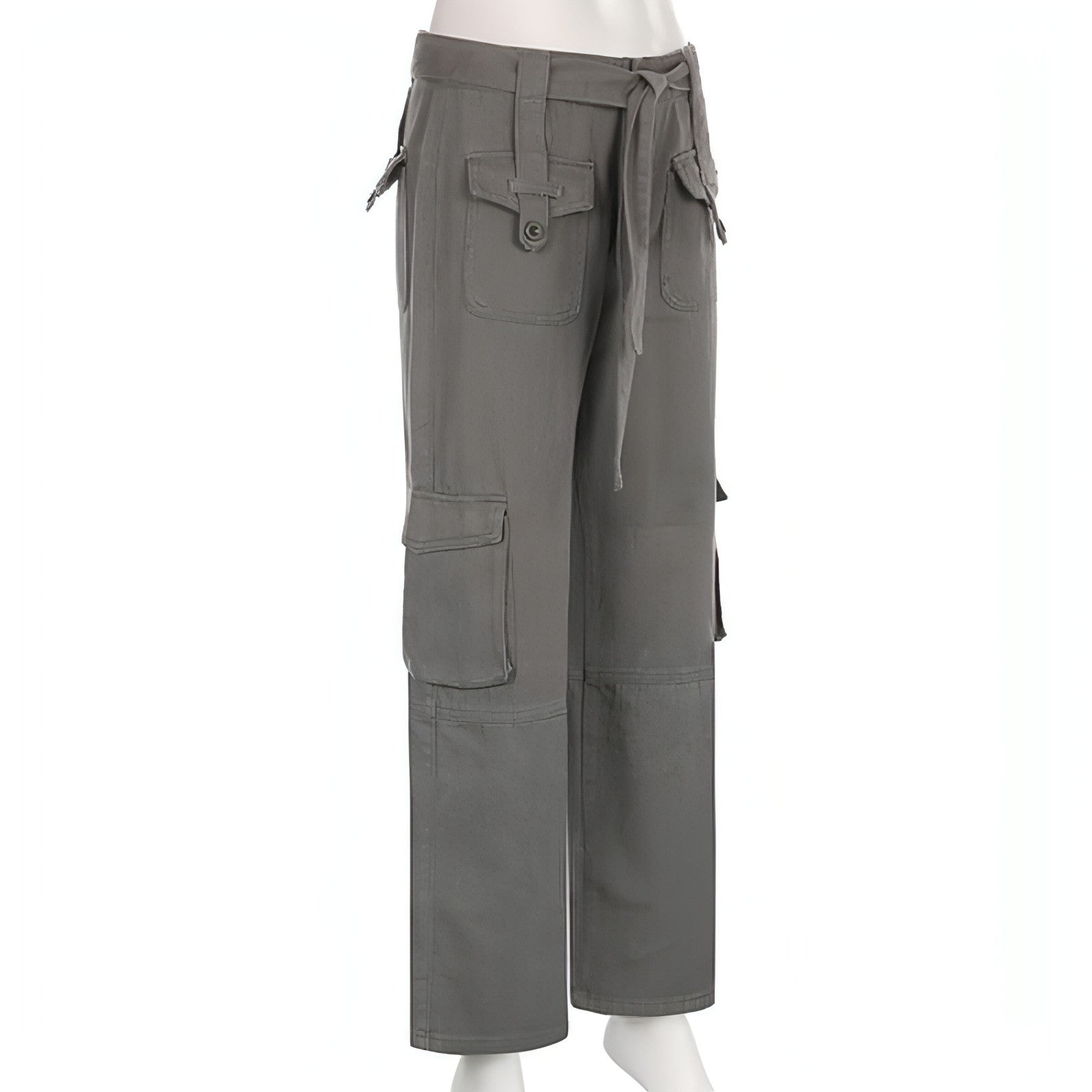 Women’s Utility Cargo Pants – Vintage Multi-Pocket Streetwear Fit