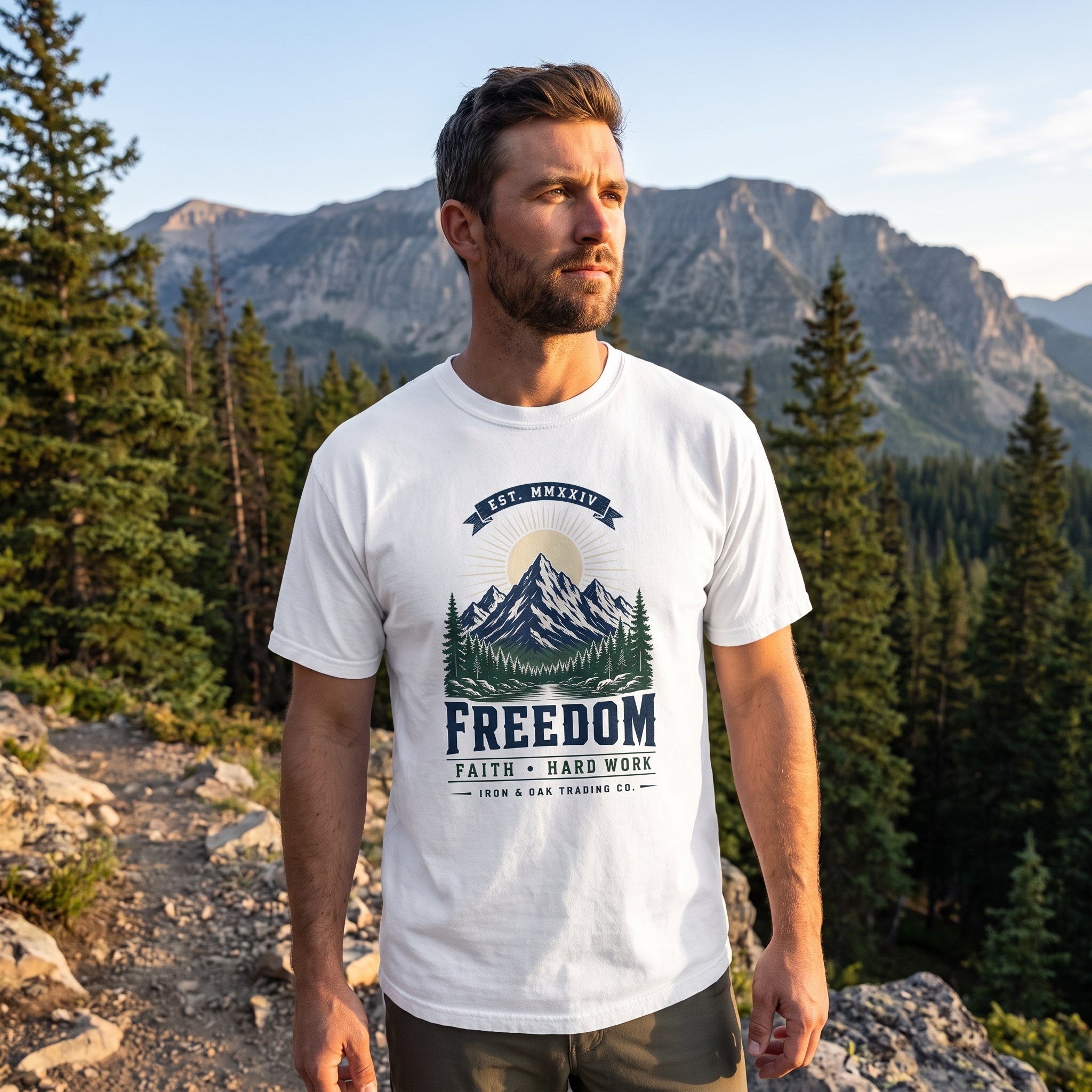 Freedom Faith Hard Work Tee lifestyle photo