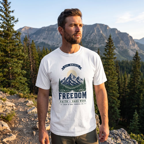 Freedom Faith Hard Work Tee lifestyle photo