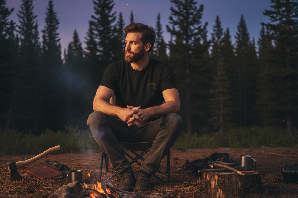 Iron & Oak Campfire Tee Lifestyle